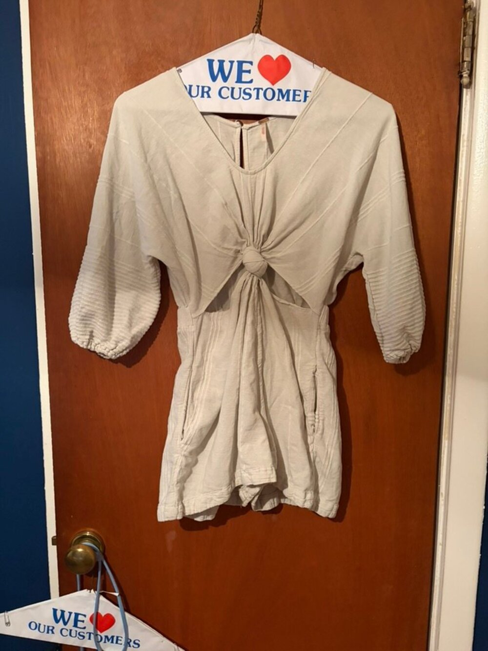 OFF WHITE FREE PEOPLE ROMPER WITH CUT OUTS